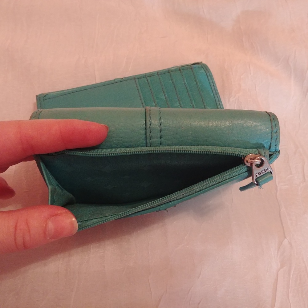 Fossil Teal Folding Wallet - image 7